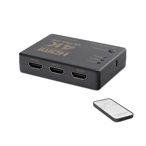 Hadron Hdx1308 3 Port Hdmi Switch 3Giriş 1Çıkış 4K Kumandalı ürün görseli 1