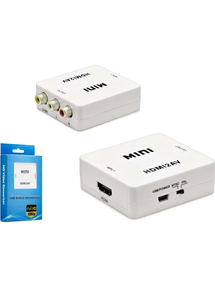 Hadron Hdx1281 Hd Video Convertor Hdmi (İn) To Av (Out) Beyaz ürün görseli 1