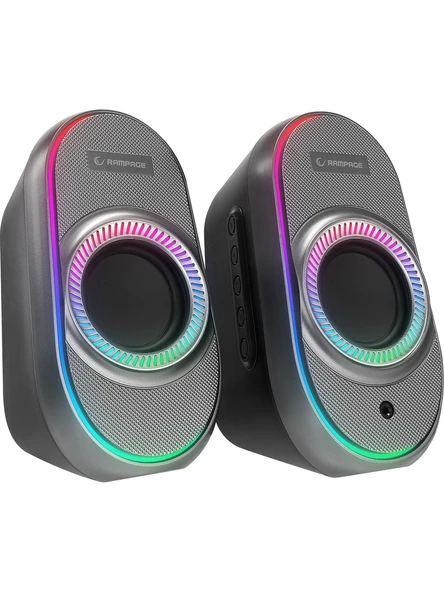 Rampage Rms-X3 2.0 6W Bluetooth Özellikli Siyah Multimedia Rgb İşıklı Gaming Usb Speaker ürün görseli 1