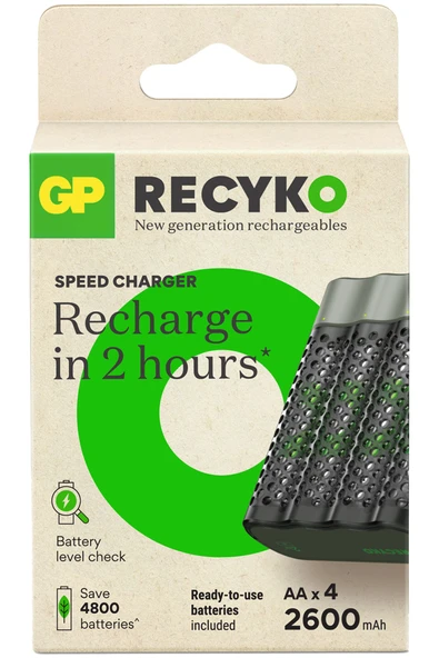 Gp M452-270Hcer21-2Gtlb4 4 Lü Paket 2600Mah Aa Şarjlı Kalem Pil ürün görseli 1
