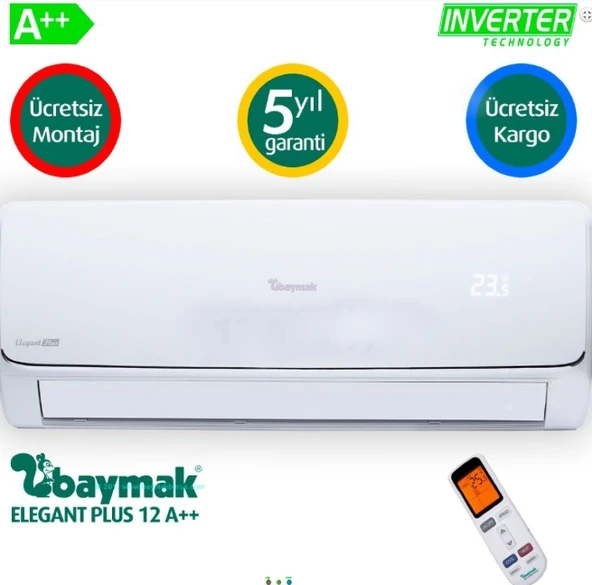 Baymak (Montaj Dahil) Elegant Plus 12.000 Btu A++inverter Klima ürün görseli 1