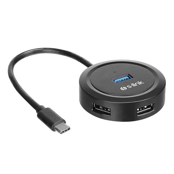 S-Link Sw-U340 4 Port Usb 3.0 Gri Type-C Hub ürün görseli 1