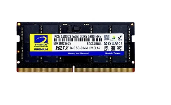 TwinMOS DDR5 16GB 5600MHz CL46 TMD516GB5600S46 Notebook Ram ürün görseli 1