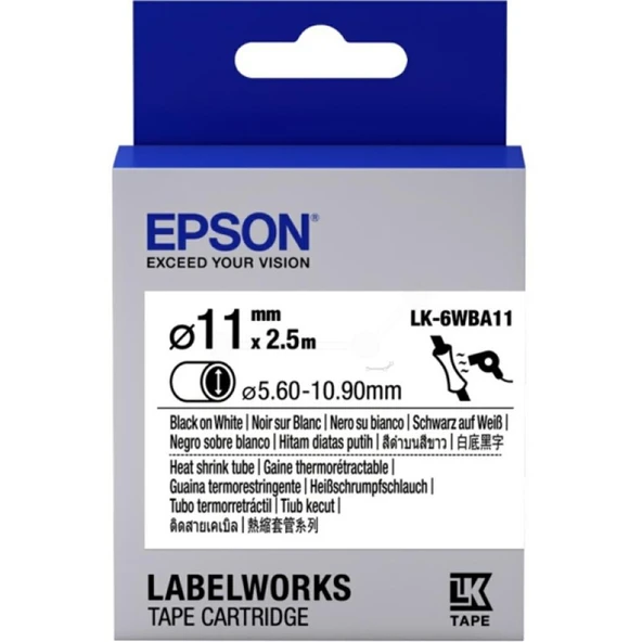 Epson LK-4WBA5 Beyaz Üzeri Siyah Makaron (3-5,7 mm çap) 2,5Metre ürün görseli 1