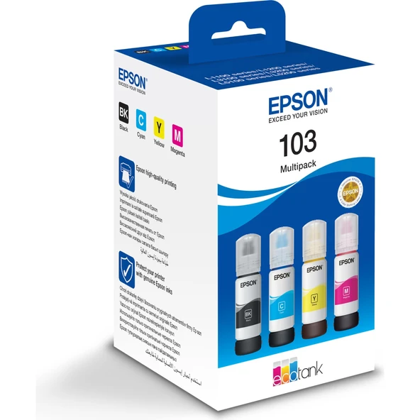 T00S6 Cyan-Magenta-Yellow-Black Mavi-Kırmızı-Sarı-Siyah 4 Lü Multipack Kartuş Seti ürün görseli 1