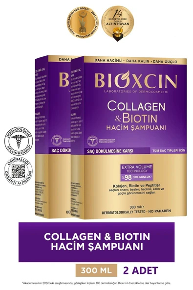 BİOXCİN Bıoxcın Collagen Bıotın Hacim Şampuan 2'li Set ürün görseli 1
