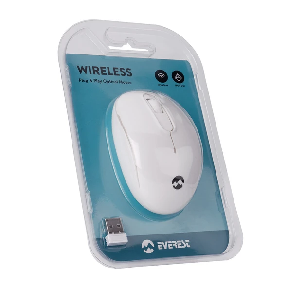Smw-666 Usb Beyaz 2.4Ghz Optik Wireless Kablosuz Mouse - Resim 6