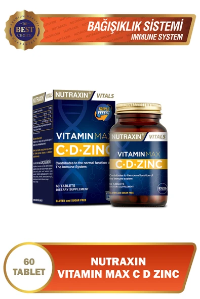 NUTRAXİN Vitamin Max C D Zinc 60 Tablet - Zaman Salınımlı ürün görseli 1