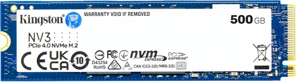 Kingston 500GB NV3 PCIe 4.0 NVMe M.2 2280 SSD Disk SNV3S-500G SSD Disk ürün görseli 1