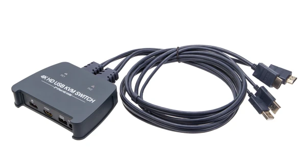 Dd221-4K 2 Port Hdmi 1.4V 4K@30Hz Plastik Kasa Kvm Switch ürün görseli 1