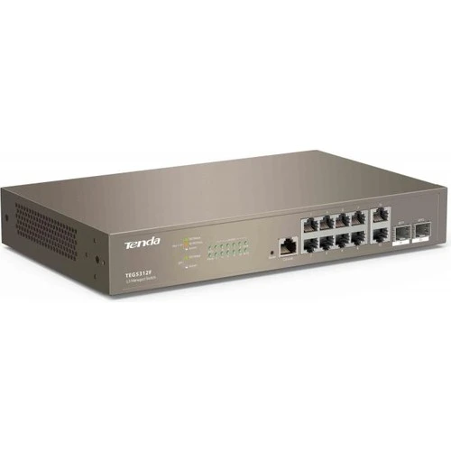 Teg5312F 8 Port 10-100-1000 Switch Hub 2 Port Sfp L2 Çelik Kasa Rack Mount ürün görseli 1
