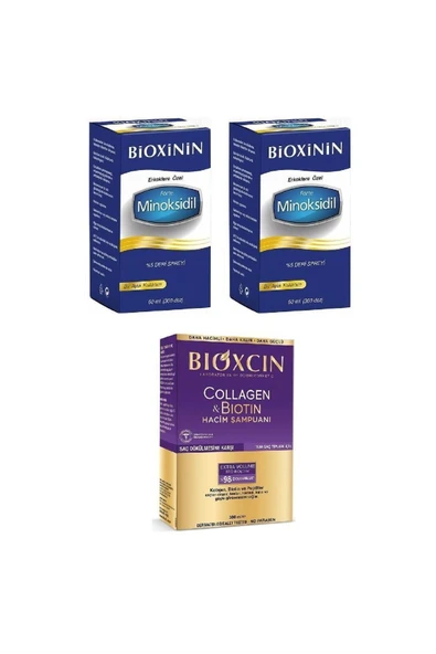 BİOXİNİN Forte Minoksidil %5 Deri Spreyi 60 Ml 2 Adet + Bioxcin Collagen & Biotin Hacim Şampuanı 300 ürün görseli 1