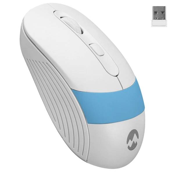 Usb Beyaz-Mavi 2.4Ghz Optik Kablosuz Mouse Sm-18 ürün görseli 1
