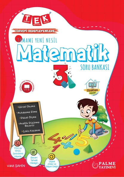 Palme Yayınevi Hazırlık 3. Sınıf Tek İlkokul Matematik Soru Kitabı Yeni Nesil ürün görseli 1