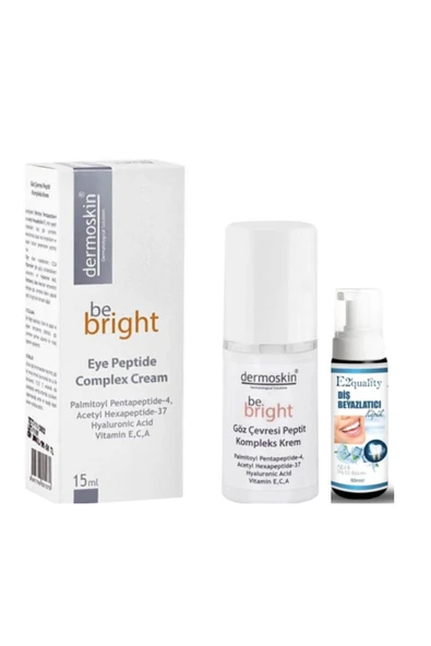 DERMOSKİN Be Bright Göz Çevresi Peptit Kompleks Krem 15 ml - Diş Beyazlatıcı Köpük Hediye ürün görseli 1