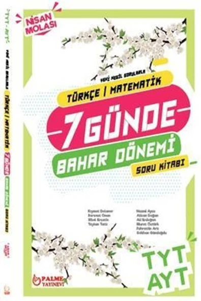 Palme Yayınevi Hazırlık Yks Tyt Ayt (Tm) 7 Günde Bahar Dönemi Soru Kitabı ürün görseli 1