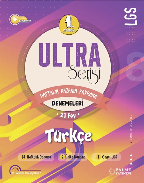 Palme Yayınevi Hazırlık 8. Sınıf 1. Dönem Ultra Türkçe Denemeleri ürün görseli 1