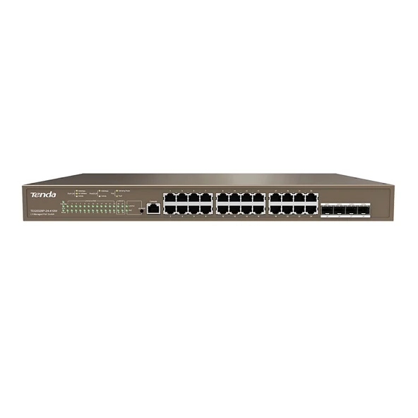 Teg5328P-24-410W 24 Port Poe+ 10-100-1000 Switch 4 Port Sfp L2 Çelik Kasa Rack Mount ürün görseli 1
