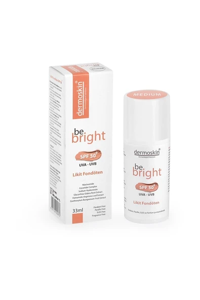 DERMOSKİN Be Bright Spf50+ Likit Fondöten 33ml MEDIUM ürün görseli 1