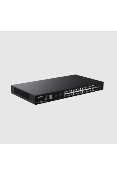 Tenda Teg1128P-24-410W 24 Port Poe+ 10-100-1000 2 Port Sfp 2 Port Uplink Switch Çelik Kasa ürün görseli 1