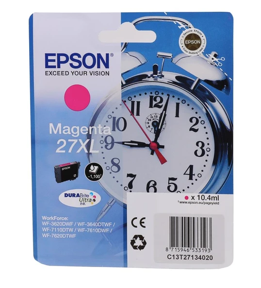 Epson 27XL Magenta Kırmızı Mürekkep Kartuş T27134012 ürün görseli 1