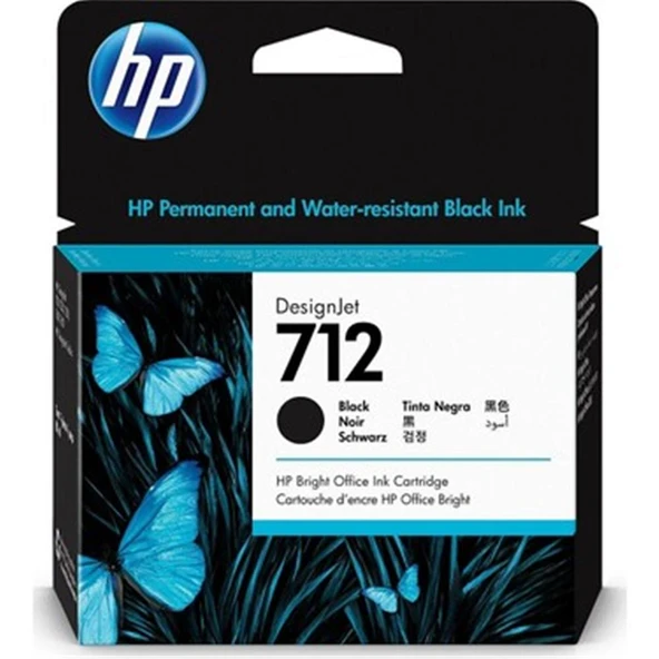HP 712 Black Siyah 80ML Plotter Kartuşu 3ED71A ürün görseli 1