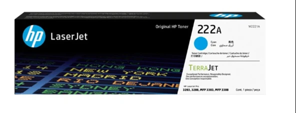 Hp 222A Cyan Mavi 1.200 Sayfa Toner W2221A ürün görseli 1