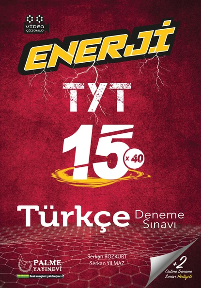 Palme Yayınevi Hazırlık Enerji Yks Tyt Türkçe 15 Deneme Sınavı Video Çözümlü ürün görseli 1