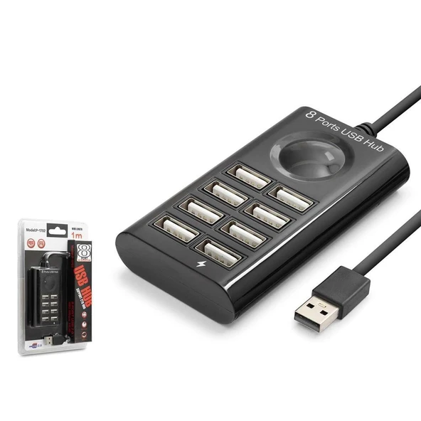 Hadron Hdx7052 Usb Hub 8-Usb 8İn1 1M Siyah ürün görseli 1