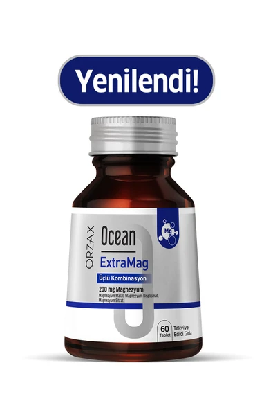 OCEAN ExtraMag Üçlü Kombinasyon Magnezyum 200 mg Takviye Edici Gıda 60 Tablet ürün görseli 1
