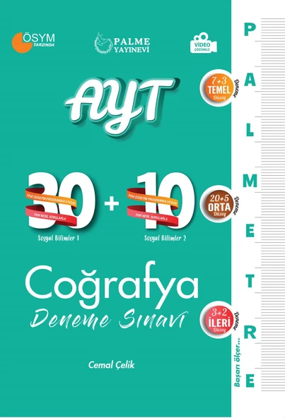 Palme Yayınevi Hazırlık Yks Ayt Coğrafya 40 Deneme Sınavı Palmetre Serisi ürün görseli 1