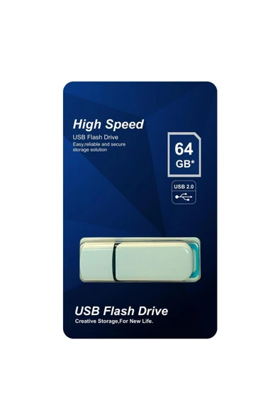 Elba Flash Bellek 64 Gb Plastik Beyaz-Mavi 2.0 Usb ürün görseli 1