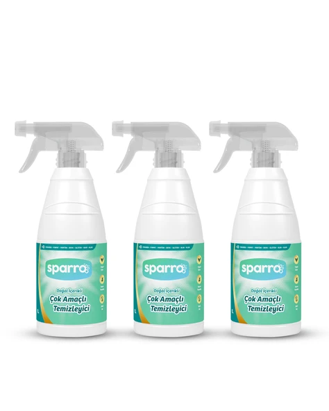 Sparro Clean 3'lü Doğal İçerikli Çok Amaçlı Temizleyici 1000ml - Bitkisel, Yumuşak ve Güvenli Temizlik ürün görseli 1