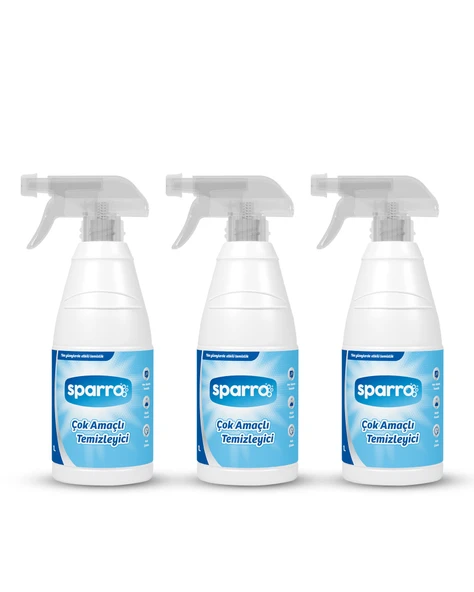 Sparro Clean 3'lü Ultra Güçlü Çok Amaçlı Temizleyici 1000ml - Yağ,Kir ve Kireç Çözücü Profesyonel Formül ürün görseli 1