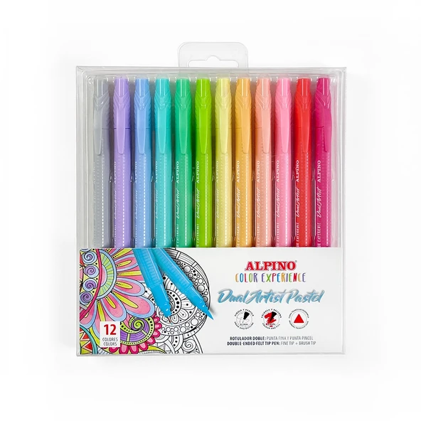Alpino Keçeli Kalem Dual Art 12 Li Pastel Renk Çift Uçlu Ar-000188 ürün görseli 1