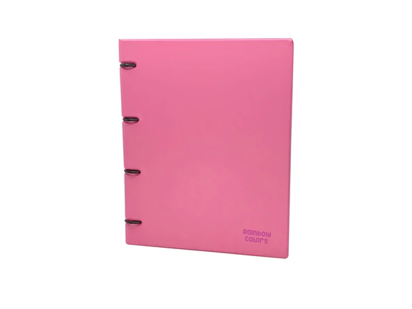 Önder Rainbow Colors 4 Halkalı Klasör A4 Pvc Pembe 122-23 ürün görseli 1