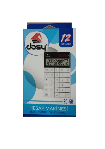 Dosy Hesap Makinesi 12 Hane Beyaz Orta Boy Ec-5 ürün görseli 1