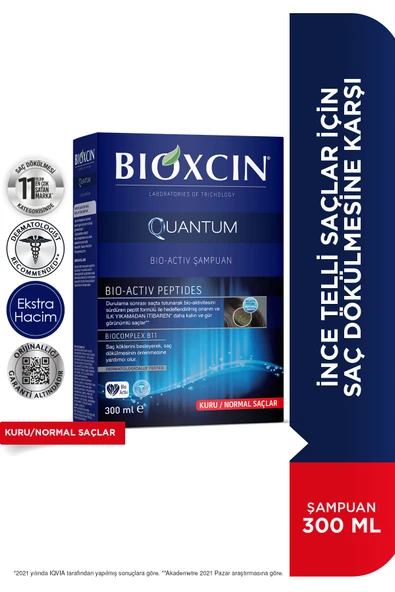 BİOXCİN Quantum Şampuan Kuru Ve Normal Saçlar Için - Dökülme Karşıtı İnce Saçlar İçin ürün görseli 1