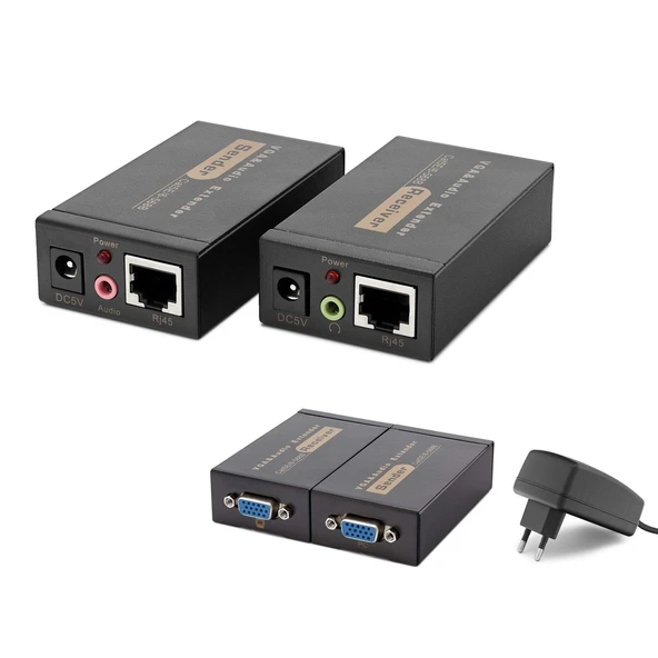 Hadron Hdx1318 100M Vga + Audio Extender 1920×1440 @ 60Hz Siyah ürün görseli 1