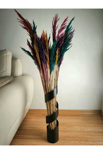 Vazo Yükseklik 50 Cm Genişlik 7,6 Cm Pampas Vazosu Metal Çiçek Vazosu Sehpa Vazosu ürün görseli 1