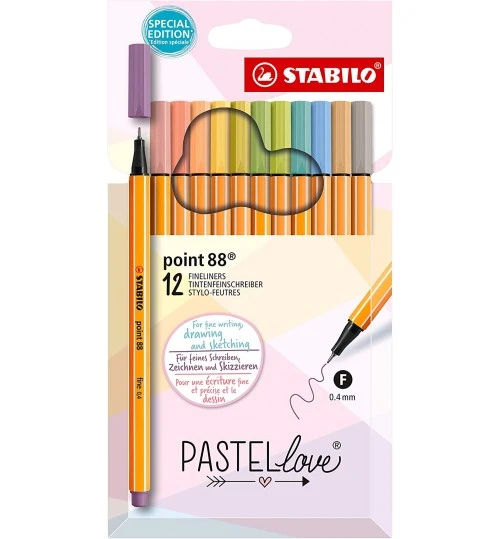 Stabilo Point 88 Pastel Love 12 Renk Fineliner Kalem 0,4Mm 8812-7-7 ürün görseli 1