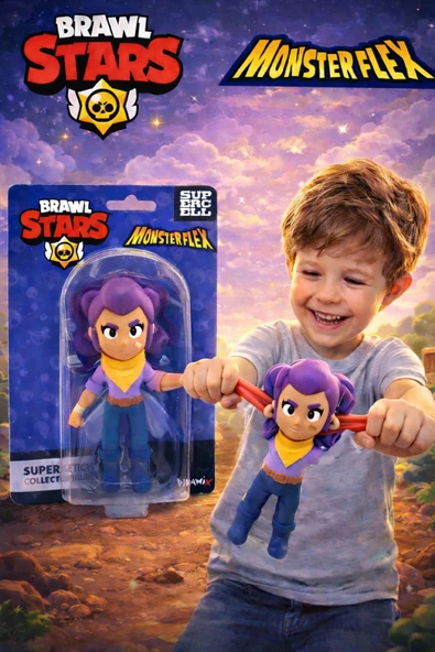 Shelly I Brawl Stars Monsterflex Stretch Oyuncak Figür – Esnek Çek Bırak ürün görseli 1