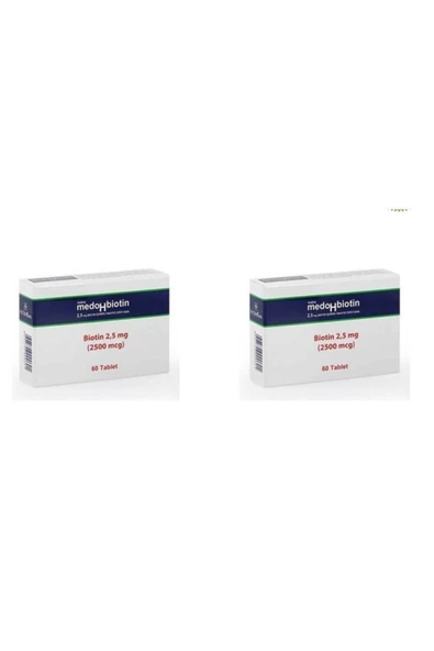 DERMOSKİN Medohbiotin  60 Tablet 2'li Paket Medobiotin 5 mg ürün görseli 1