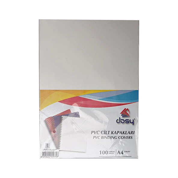 Dosy Cilt Kapağı Plastik Opak A4 Beyaz (100 Lü Paket) ürün görseli 1