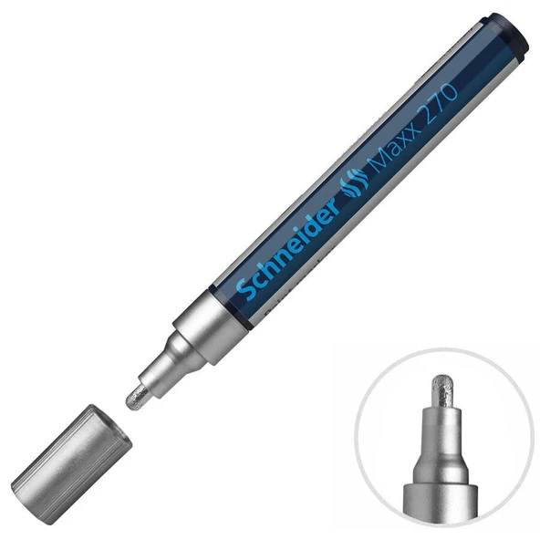 Schneider Markör Boya Kalemi Maxx 1-3 Mm Gümüş 270 SCM317 (10 Lu Paket) ürün görseli 1