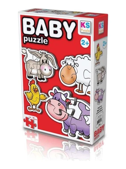 Ks Games Çiftlik Hayvanları/Farm Animals 4İn1 Puzzle 2/3/4/4 ürün görseli 1