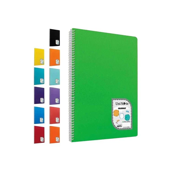 Çınar Colormaxi Spiralli Defter Plastik Kapak 17X24Cm 96 Yaprak Çizgisiz 96/0 (12 Li Paket) ürün görseli 1