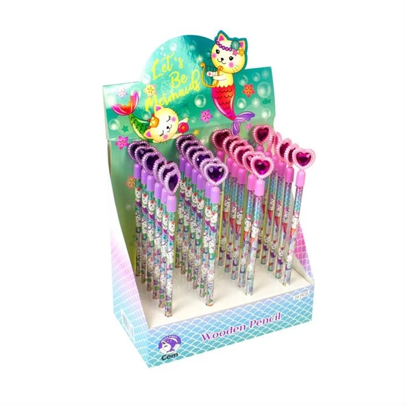 Dolphin Meowmaid Başlıklı Kurşun Kalem Kalp Mm-7148 (24 Lü Paket) ürün görseli 1