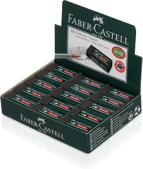 Faber-Castell Öğrenci Silgisi Siyah (7089-30) 18 89 50 (30 Lu Paket) ürün görseli 1