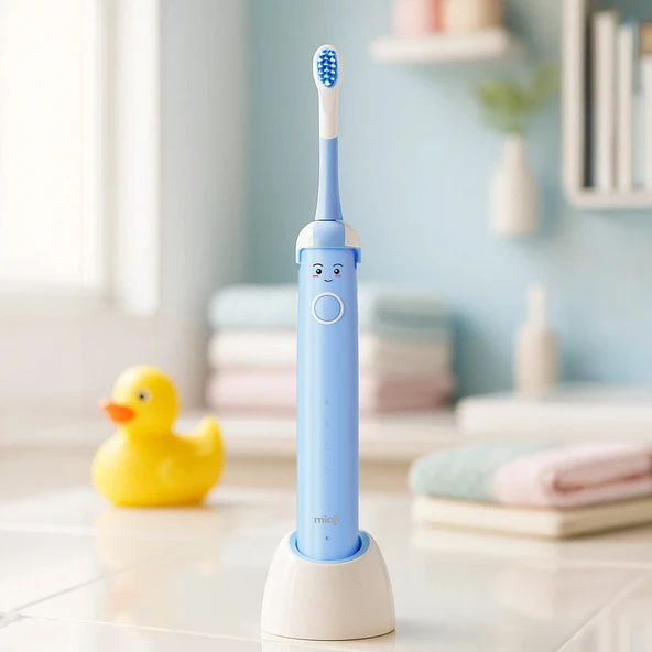 Mioji Oral B2 Kids Care Şarj Edilebilir Diş Fırçası Mavi + 4 Adet Fırça Başlık ürün görseli 1